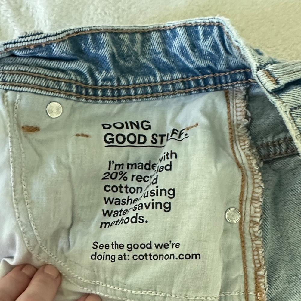 Cotton On Baggy Light Blue Distressed Jeans - Picture 7 of 9